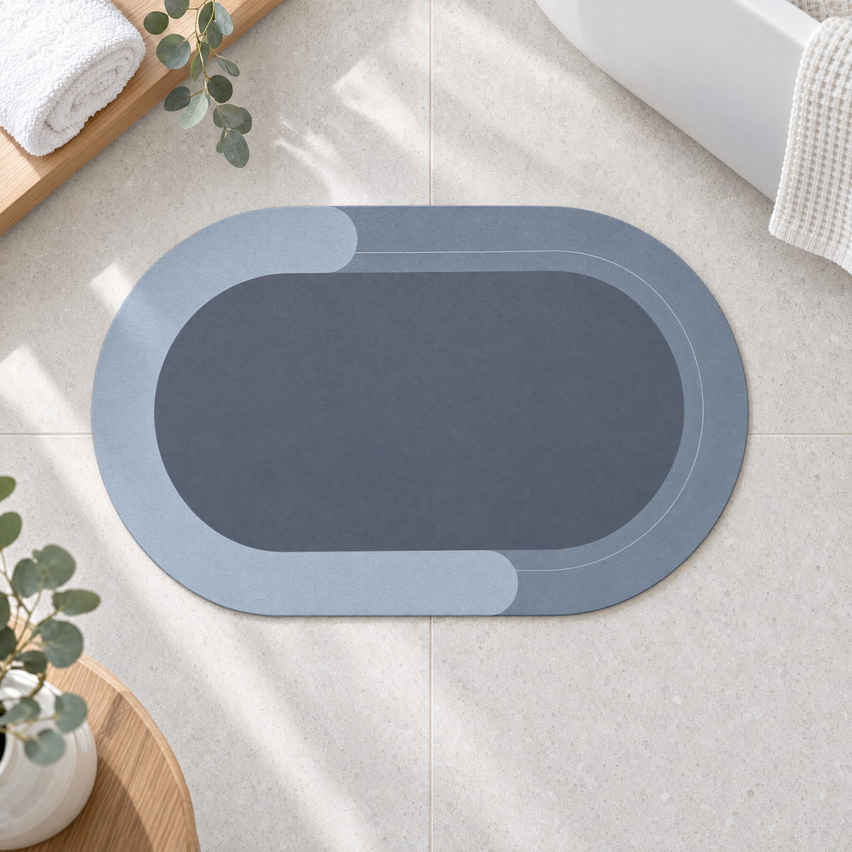 Noslipmatt Magic Bath Mat top view on stone tiles