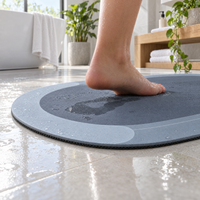 Non-slip base gripping a wet tile floor